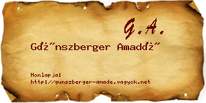 Günszberger Amadé névjegykártya